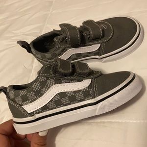 Grey and white Vans